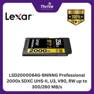 LSD2000064G-BNNNG Professional 2000x SDXC UHS-II, U3, V90, RW up to 300/260 MB/s