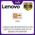 Load image into Gallery viewer, LENOVO L22E-40 MONITOR 21.5 FHD 169 FLAT VA 72 NTSC 75HZ TILT 3Y (BUNDLE PC DESKTOP)
