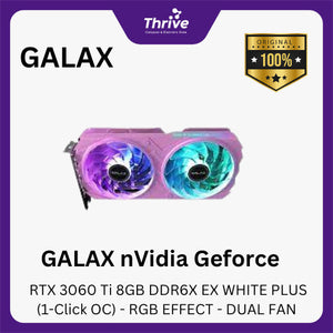 GALAX nVidia Geforce RTX 3060 Ti 8GB DDR6X EX WHITE PLUS (1-Click OC) - RGB EFFECT - DUAL FAN -