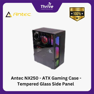 Antec NX250 - ATX Gaming Case - Tempered Glass Side Panel - FREE 1 PCS 12CM FAN