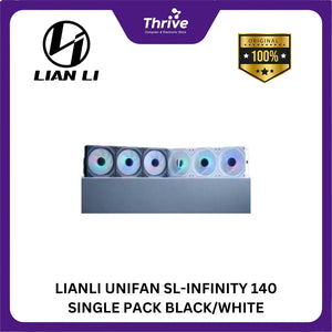 LIANLI UNIFAN SL-INFINITY 140 SINGLE PACK BLACK/WHITE