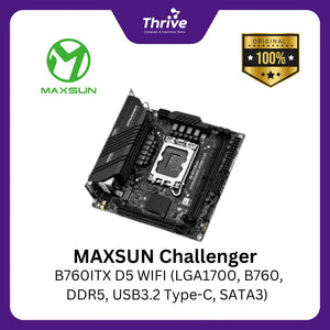 MAXSUN Challenger B760ITX D5 WIFI (LGA1700, B760, DDR5, USB3.2 Type-C, SATA3)