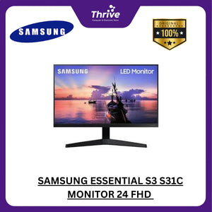 SAMSUNG ESSENTIAL S3 S31C MONITOR 24 FHD 16:9 FLAT IPS 72% NTSC 75HZ 1Y PART + 3Y SERVICE