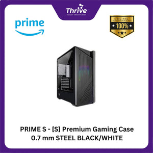 PRIME S - [S] Premium Gaming Case 0.7 mm STEEL BLACK/WHITE