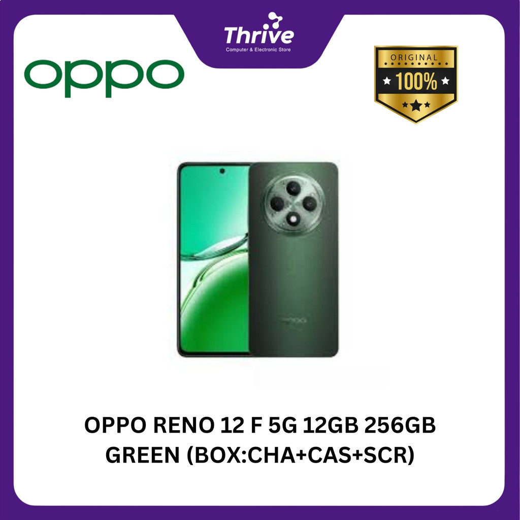 OPPO RENO 12 F 5G 12GB 256GB GREEN (BOX:CHA+CAS+SCR) - Sultan Store