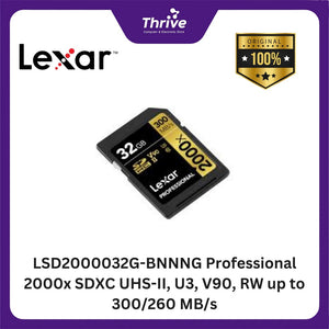 LSD2000032G-BNNNG Professional 2000x SDXC UHS-II, U3, V90, RW up to 300/260 MB/s