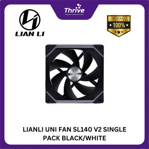 LIANLI UNI FAN SL140 V2 SINGLE PACK BLACK/WHITE