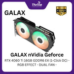 Load image into Gallery viewer, GALAX nVidia Geforce RTX 4060 Ti 16GB GDDR6 EX (1-Click OC) - RGB EFFECT - DUAL FAN -
