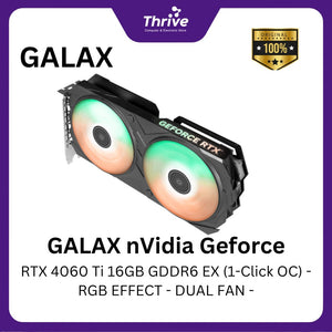 GALAX nVidia Geforce RTX 4060 Ti 16GB GDDR6 EX (1-Click OC) - RGB EFFECT - DUAL FAN -