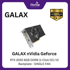 RTX 3050 8GB DDR6 (1-Click OC) V2 Backplate - SINGLE FAN