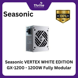 Seasonic VERTEX WHITE EDITION GX-1200 - 1200W Fully Modular - 80+ Gold Certified - ATX 3.0 Compatible - PCIe 5.0 Ready - 10 Years Warranty Replacement