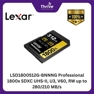 LSD1800512G-BNNNG Professional 1800x SDXC UHS-II, U3, V60, RW up to 280/210 MB/s