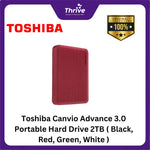 Load image into Gallery viewer, Toshiba Canvio Advance 3.0 Portable Hard Drive 2TB ( Black, Red, Green, White )
