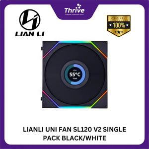 LIANLI UNI FAN SL120 V2 SINGLE PACK BLACK/WHITE