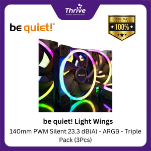 be quiet! Light Wings - 140mm PWM Silent 23.3 dB(A) - ARGB - Triple Pack (3Pcs)