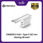 Load image into Gallery viewer, CWQ202 2 Usb + Type C QC non sharing 38 watt