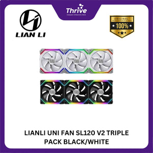 LIANLI UNI FAN SL120 V2 TRIPLE PACK BLACK/WHITE