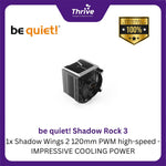 Load image into Gallery viewer, be quiet! Shadow Rock 3 - 1x Shadow Wings 2 120mm PWM high-speed - IMPRESSIVE COOLING POWER
