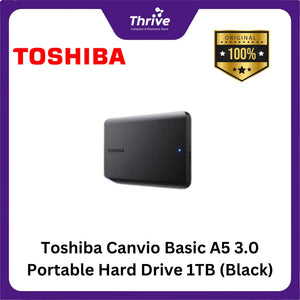 Toshiba Canvio Basic A5 3.0 Portable Hard Drive 1TB (Black)