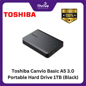 Toshiba Canvio Basic A5 3.0 Portable Hard Drive 1TB (Black)