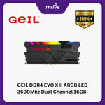 Load image into Gallery viewer, GEIL DDR4 EVO X II ARGB LED 3600Mhz Dual Channel 16GB (2x8GB) GAEXSY416GB3600C18BDC - Cableless RGB Illumination Design (Support AMD &amp; INTEL)
