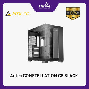 Antec CONSTELLATION C8 BLACK - Full-Tower E-ATX Gaming Case - Dual Chamber Design - 4mm Tempered Glass Side Panel - Right Side Full Mesh Panel - Type C Ready