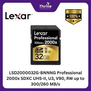 LSD2000032G-BNNNG Professional 2000x SDXC UHS-II, U3, V90, RW up to 300/260 MB/s