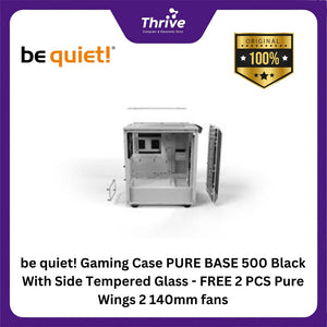 be quiet! Gaming Case PURE BASE 500 Black With Side Tempered Glass - FREE 2 PCS Pure Wings 2 140mm fans