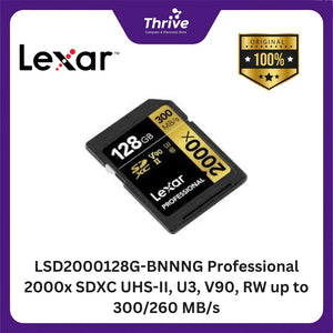 LSD2000128G-BNNNG Professional 2000x SDXC UHS-II, U3, V90, RW up to 300/260 MB/s