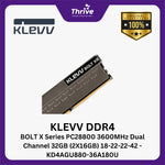 Load image into Gallery viewer, KLEVV DDR4 BOLT X Series PC28800 3600MHz Dual Channel 32GB (2X16GB) 18-22-22-42 - KD4AGU880-36A180U
