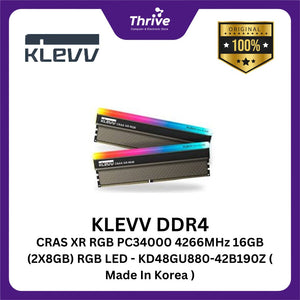 KLEVV DDR4 CRAS XR RGB PC34000 4266MHz 16GB (2X8GB) RGB LED - KD48GU880-42B190Z ( Made In Korea )