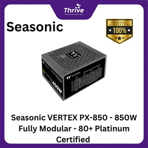 Seasonic VERTEX PX-850 - 850W Fully Modular - 80+ Platinum Certified - ATX 3.0 Compatible - PCIe 5.0 Ready - 10 Years Warranty Replacement