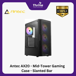 Antec AX20 - Mid-Tower Gaming Case - Slanted Bar Air Intake Design - Tempered Glass - FREE 3 PCS 12CM RGB FANS