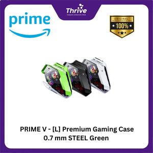 PRIME V - [L] Premium Gaming Case 0.7 mm STEEL Green / Yellow / White