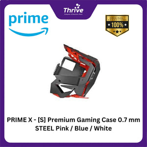 PRIME X - [S] Premium Gaming Case 0.7 mm STEEL Pink / Blue / White