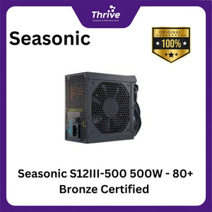 Seasonic S12III-500 500W - 80+ Bronze Certified - 5 Years - Retail Box (NO OEM)