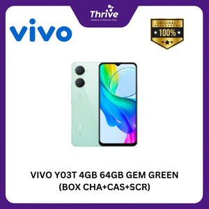 VIVO Y03T 4GB 64GB GEM GREEN (BOX CHA+CAS+SCR)