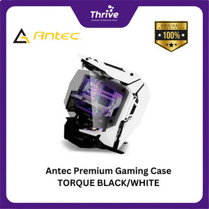 Antec Premium Gaming Case TORQUE BLACK/WHITE - Aluminum Panels - Dual Side 4mm Tempered Glass - Type C 3.1 Ready