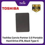 Load image into Gallery viewer, Toshiba Canvio Partner 3.0 Portable Hard Drive 2TB, Black Type-C