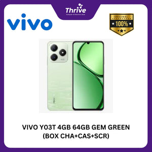 VIVO Y03T 4GB 64GB GEM GREEN (BOX CHA+CAS+SCR)