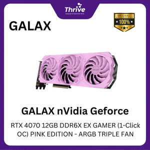 GALAX nVidia Geforce RTX 4070 12GB DDR6X EX GAMER (1-Click OC) PINK EDITION - ARGB TRIPLE FAN