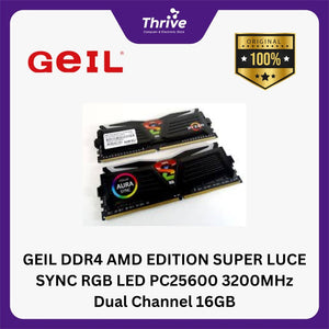 GEIL DDR4 AMD EDITION SUPER LUCE SYNC RGB LED PC25600 3200MHz Dual Channel 16GB (2x8GB) GALS416GB3200C16BDC