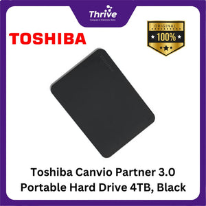 Toshiba Canvio Partner 3.0 Portable Hard Drive 4TB, Black