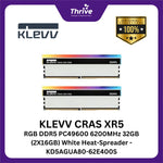 Load image into Gallery viewer, KLEVV CRAS XR5 RGB DDR5 PC49600 6200MHz 32GB (2X16GB) White Heat-Spreader - KD5AGUA80-62E400S