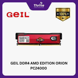 GEIL DDR4 AMD EDITION ORION PC24000 3000MHz Dual Channel 16GB (2x8GB) GAOR416GB3000C16ADC