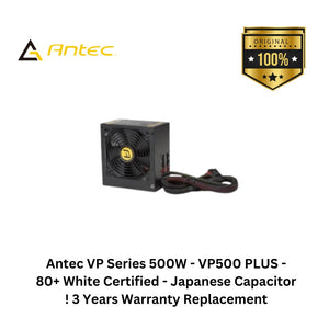 Antec VP Series 500W - VP500 PLUS - 80+ White Certified - Japanese Capacitor ! 3 Years Warranty Replacement