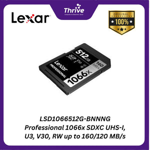 LSD1066512G-BNNNG Professional 1066x SDXC UHS-I, U3, V30, RW up to 160/120 MB/s