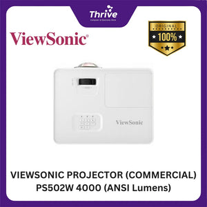 VIEWSONIC PROJECTOR (COMMERCIAL) PS502W 4000 (ANSI Lumens)