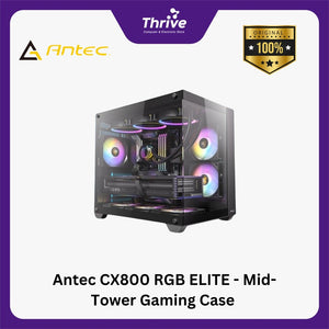 Antec CX800 RGB ELITE - Mid-Tower Gaming Case - Dual Chamber Design - 4mm Tempered Glass Side Panel - Free 5Pcs 120mm RGB Fans Reverse + 1Pcs 120mm RGB Fans