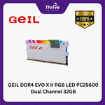 Load image into Gallery viewer, GEIL DDR4 EVO X II RGB LED PC25600 Dual Channel 32GB (2x16GB) 16-18-18-36 GAEXSY432GB3200C16BDC - Gray Heat-Spreader (Support AMD &amp; INTEL)